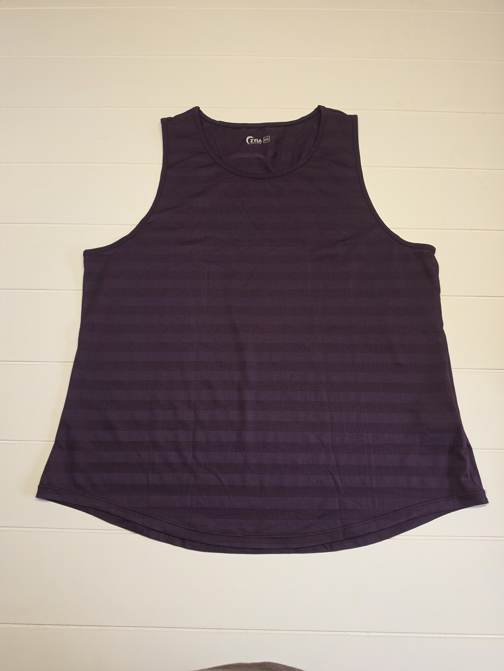Zyia Active Plum/Purple Striped Tank Top Womens Plus Size XXXL